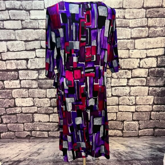 Kiara Multicolored Elbow Length Sleeve Dress Size XL - Picture 7 of 11